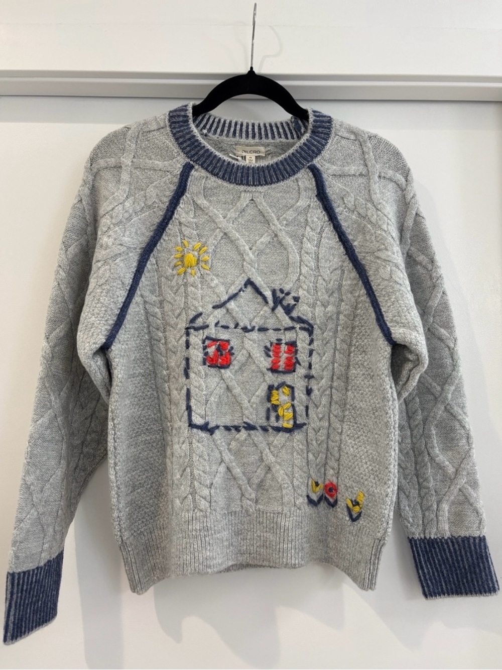 NWT Anthropologie Pilcro Cable-Knit Embroidered Cozy Home Sweater (Price Firm) - Picture 4 of 10